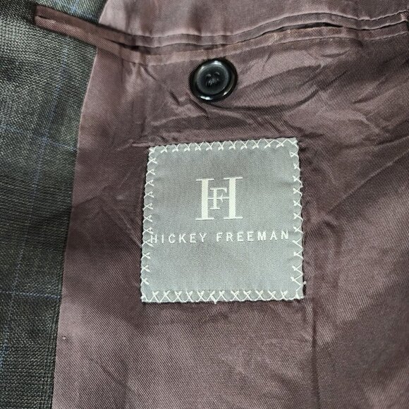 Hickey Freeman Loro Piana Tasmanian Super 130s Wool Blazer Jacket Coat 44R? Gray - Picture 11 of 15